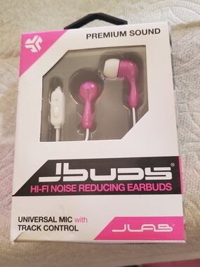 JLab Pink In-Ear Earbuds with Mic and Track Control